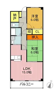 2LDKの間取り画像