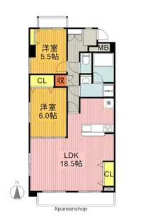 ペールジャルダン八事【2階】の間取り