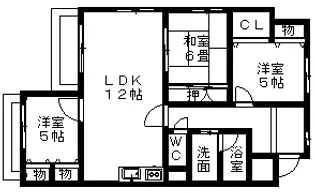 シャトレ大堀【2階】の間取り