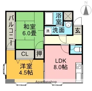 栄グランドハウス【2階】の間取り
