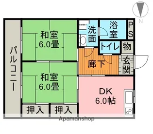 飯田第1コーポ【2階】の間取り