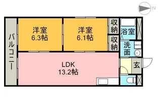 第5グランドハイツ鬼頭【4階】の間取り