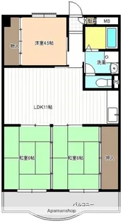 光ハイツ【5階】の間取り