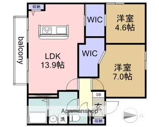 メゾンブローニュD【1階】の間取り
