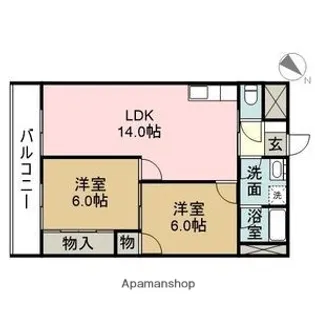 バロワール宝神【3階】の間取り