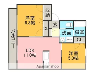 メゾン・ド・ショパン【2階】の間取り