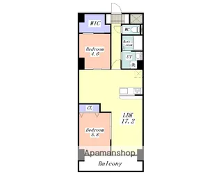 2LDKの間取り画像