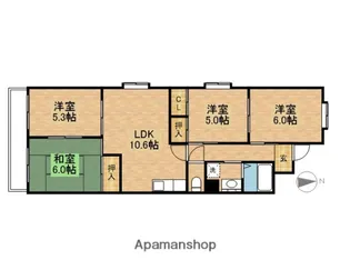 第3桔梗ハイツ【2階】の間取り