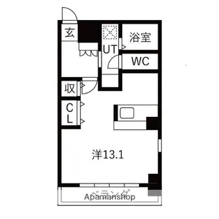 1Rの間取り画像