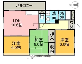 丸二ハイツ【2階】の間取り