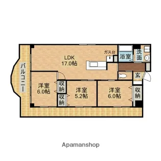 サンハイツヒロ【5階】の間取り