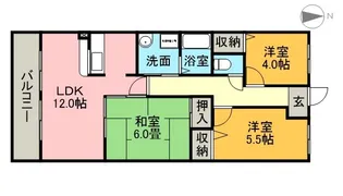 ハイツグリーンガーデン【2階】の間取り