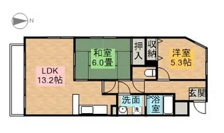 グランドヒルズ西川【5階】の間取り