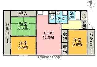 第5グランドハイツ服部【3階】の間取り