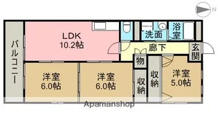 アネックス神宮寺南【5階】の間取り