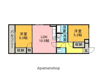 ソレアードⅡ【5階】の間取り