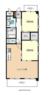 アンソレイエ【3階】の間取り