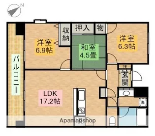 スクエア名古屋港【4階】の間取り