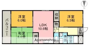 本宮ハイツ山田【4階】の間取り