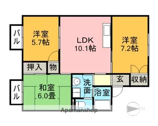 サティスフェール【2階】の間取り