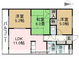 グランドヒルズ正徳町2番館【3階】の間取り