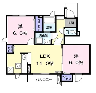ベル アンジュ【1階】の間取り
