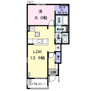 アオ・アクア・ベルⅢ【1階】の間取り