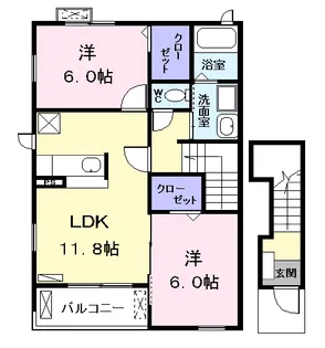 マイン シュロス Ⅰ【2階】の間取り