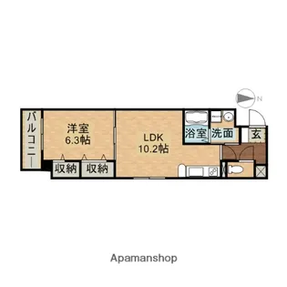 ラトレ白鳥【6階】の間取り