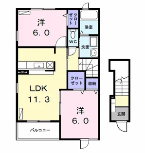 グレース ヴィラ Ⅰ【2階】の間取り
