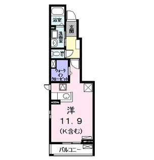 ティーズヴィラ八田【1階】の間取り