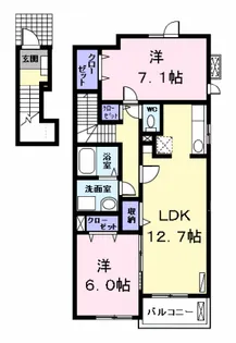 インプレス高杉Ⅰ【2階】の間取り