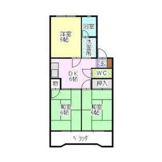 シャトー芝【201号室】の間取り