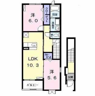 サンロードⅢ【2階】の間取り