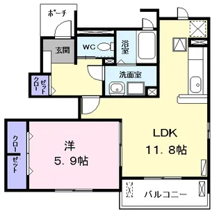 レジデンス CALMLY【1階】の間取り