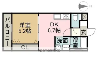 1DKの間取り画像