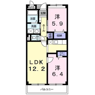 サンハイムアオヤマ【2階】の間取り
