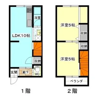 元柴田東アパート【2階】の間取り