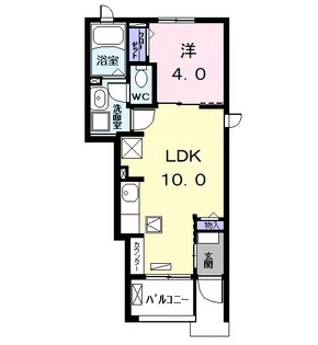 カルム ソレイユ【1階】の間取り