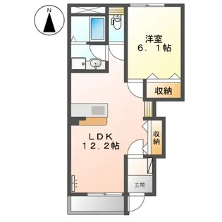 ア・レーズ秀【1階】の間取り