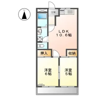 シティーマンション愛【2階】の間取り