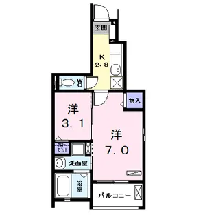 AT・ヴィレッジ【101号室】の間取り