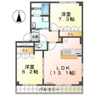プランドール【3階】の間取り