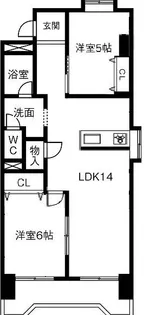 笠東ハイツ 205・206・306号室【2階】の間取り