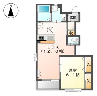クオーレ【1階】の間取り