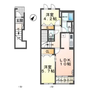 エバーガーデン鳴尾【2階】の間取り