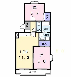 グリーンハイツはとり【3階】の間取り