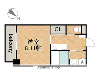 シャンポール内田橋【4階】の間取り