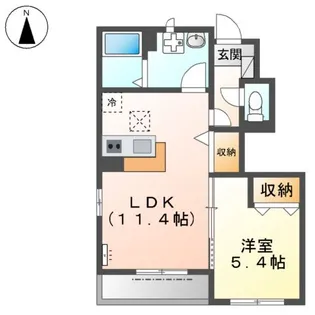 サンスマイル法華【1階】の間取り