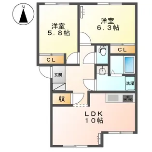 ビーハイヴ【1階】の間取り